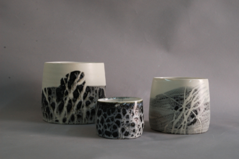 thrown porcelain ceramic vases